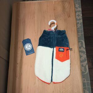Life Is Good Navy and Cream Dog Vest with Orange Accents